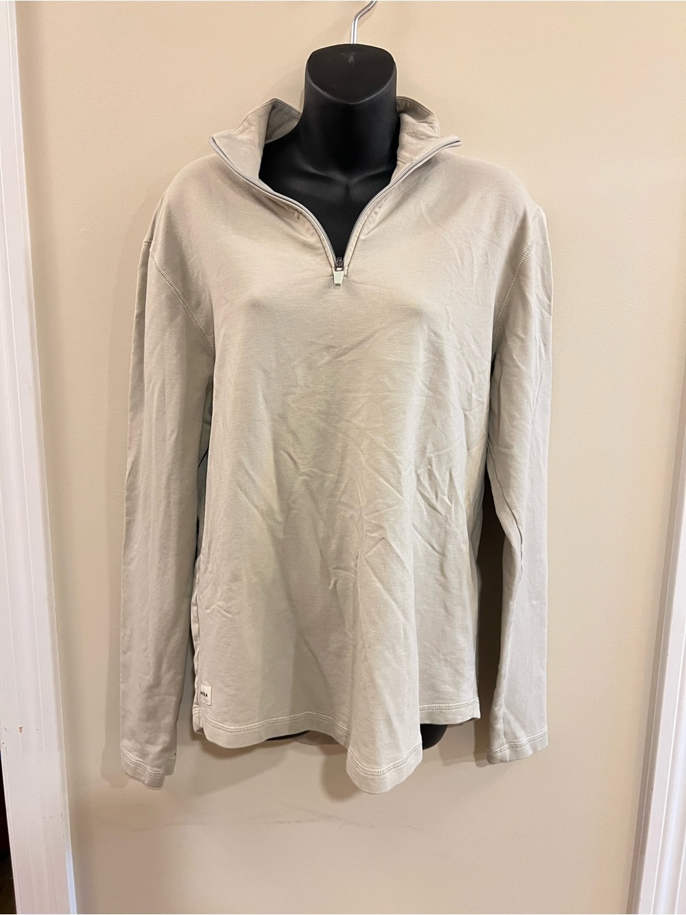 Light Beige Quarter-Zip Pullover
